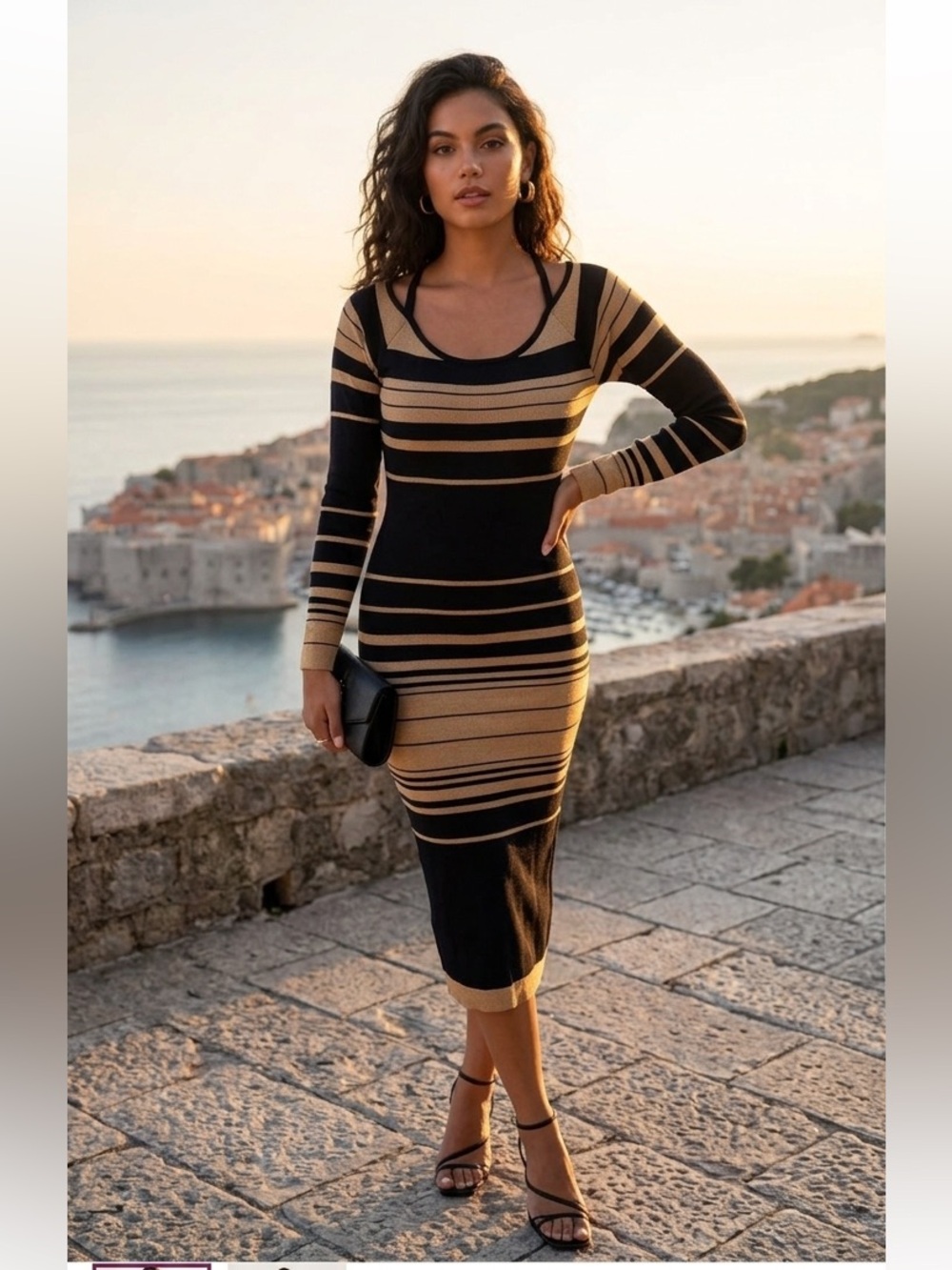 New without Tags Fitted Scoopneck Bodycon Ribbed Dress